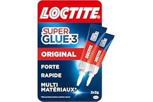 Loctite – Super Glue-3 Original (2 tubes de 3 g) – Colle forte et résistante – Adhésif liquide tous matériaux, transparente à séchage rapide