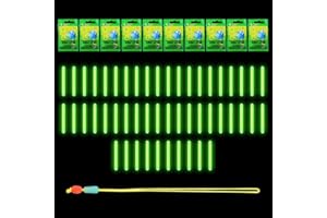 Toulifly Nachtfischlicht, Leuchtstäbe für Angelrute, Starlight Angeln, Glow Stick Nachtangeln, Bobber-Lichter, Fluoreszierendes Grün, für Nachtangeln (20 Stück)