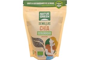 NaturGreen - Semillas Chía, Chía Ecológia, Ricas en Fibra y Ácidos Grasos Saludables, Omega 3, Natural, Sin Gluten - 500g