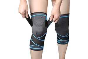 MILAIUN Rodilleras Menisco Y Ligamento, 2 Pack Rodilleras Crossfit para Hombres y Mujeres,Gym, Powerlifting,Baloncesto,Desgarro de Menisco, Tendinitis