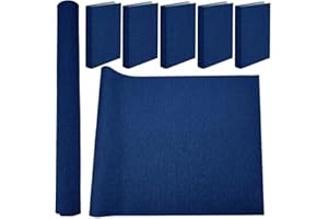 CRASPIRE 43 x 16.5 inch Book Cloth for Book Binding Linen Fabric Surface Paper Backed Bookcover Notebook Wraps Dark Blue Book Covering Protector Bookbinding Supplies for Books Album DIY Scrapbooking
