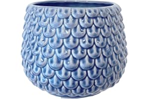 Nordring Vaso Pino - per fiori da interno e piante da interno, piante grasse, cactus, orchidee M (13,5 cm ø), blu, Ceramica Gres