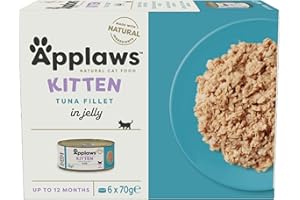 Applaws Natural Wet Cat Food, Kitten Tuna Multipack in Jelly 70 g Tin - 4x6 (Total 24 Tins)