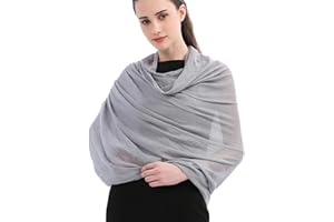 Longwu Cotton Linen Solid Scarf Wrap Shawls for Women Ladies Men(100cmx190cm) Super Large Size-For All Seasons-Great Christmas Presents