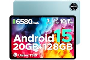 ‎DOOGEE DOOGEE Tab A9 Pro Android 15 Tablet 10 Zoll, 20GB RAM+128GB ROM(2TB TF) Android Tablet, 10,1" HD IPS Display Gaming Tablet, 6580mAh, Unisoc T310, 8MP AI Camera, 5 WiFi/GMS/Face ID/BT 5.0/3,5mm Jack