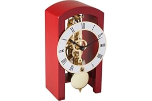 Hermle 23015-360721 nowoczesny zegar stołowy szkieletowy, czerwony