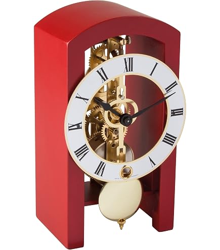 Hermle Sveglia Da Tavolo Scheletro Con Colonne Alluminio Anodizzato Quadrante Arabo Vetro Orologio D 60885658