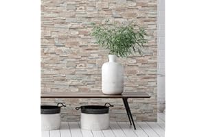 GAULAN 500127671 - Papel pintado vinílico lavable efecto imitación muro piedra pizarra con textura en relieve para pared salón cocina baño pasillo comedor - Muestra DIN A4