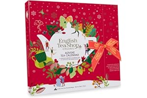 GENERICO English Tea Shop® | Calendario Avvento Rosso | Tè e Tisane del Natale | Cofanetto Regalo Infusi - 25 Bustine (50 Gr) | Piramide