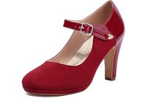 elerhythm Mary Jane - Zapatos de tacón para mujer, estilo retro, con tirantes, estilo vintage, estilo gatsby