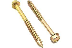 FALCON WORKSHOP SUPPLIES LTD M6 x 60mm, Pack of 100, TIMCO Solo Coach Screw HEX Flange Head Yellow ZINC Sleeper Screws Turbo Coach