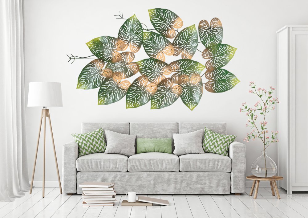 Collectible India Big Beautiful Metal Led Tree Leaf Wall Art