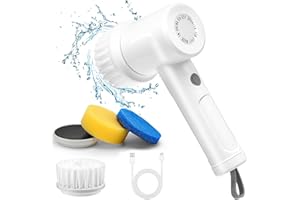Aytop Electric Cleaning Brush, Portable Multifunction Cleaning Brush with 2 Speed for Kitchen Electric Spin Scrubber with 3 Brush Heads for Wall,Tile Dishes,Window Cleaning