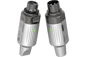 Sondery Wireless XLR Mikrofone Sender Empfänger, 7-Kanal-Funkmikrofonsystem für stabile Übertragung, 50 m Reichweite, Funkmikrofonadapter für dynamische Mikrofone/PA/Mischpulte/DSLR-Kameras