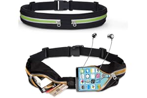 JSRHEEM Laufgürtel Handy, 2Stücke einstellbare Running Belt Elastic Lauftasche Jogging wasserdicht Hüfttasche Sportgürtel für Damen und Herren zum Joggen, Fitness, Radfahren Orange+Gelb