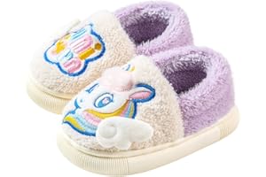 SMajong Inverno Pantofole Bambino Ciabatte Dinosauro per Ragazze e Ragazzo Pantofole Antiscivolo Invernali Home Morbido Scarpe Caldo 18-36 EU