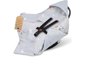 TOTSY BABY Sacco ovetto coperta invernale 90x90 cm - universale lavabile copertina per passeggino bebe per seggiolino auto bambino o swaddle neonato 0-6 mesi Oeko-Tex Orsacchiotti