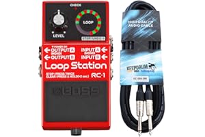 BOSS GUITAR EQUIPMENT Boss RC-1 Loop Station Looper-Pedal + keepdrum Gitarren-Kabel 3m