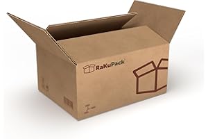 RaKuPack Versandkarton 25 Stück Faltkarton 400x300x200mm Innenmaß (40x30x20cm) Verpackungskarton bedruckt Warensendung Karton braun Faltschachtel Paket Versandschachtel Kartonage verschiedene Größen