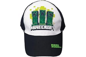 Fashion UK Sombrero oficial de Minecraft. Enredadera Monstruos. Gorra con visera para niño o niño. Poliéster y algodón. Gorra de béisbol verde azul.