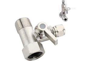 Caybats Adattatore in ottone 3/8 x 3/8 x 1/4 T per il collegamento di 2 dispositivi