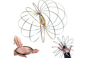 ELKUAIE 3D Durchflussringe Spielzeug，Magic Flow Ring, Geometrischer Magic Flow Armband bunt, Spiral rotierendes Armband