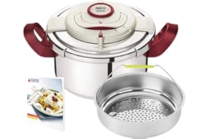 Seb Clipso+ Precision Cocotte-Minute 10 L, Autocuiseur inox, Cuisson vapeur saine, Induction, Fabriqué en France P4411506