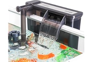 AKKEE Filtro Acquario, 10W Filtro Esterno Acquario, Filtro per Acquario a Parete, Pompa di Ossigeno 750 L/H, Adatto per Acquario Tartarughiera da Fino a 50L ~ 300L Litri