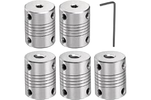 QUARKZMAN 5 stycken axelkoppling i aluminiumlegering 4 mm till 5 mm, flexibel koppling, motorkontakt, stegmotorkoppling för C