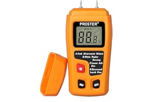 Proster Wilgotnościomierz do pomiaru wilgotności drewna z wyświetlaczem LCD, tester wilgotności drewna, do drewna opałowego, tektury (zakres 0-99,9%)