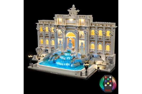BRIKSMAX Kit d'éclairage pour Fontaine de Trevi Lego21062 Version télécommandée – Éclairage LED innovant Compatible avec l'architecture Lego – Kit Lego Non Inclus