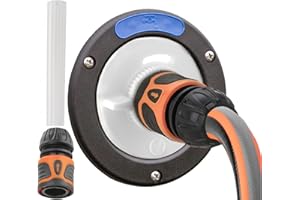 valuents® tapón depósito de agua – 3 pines 78mm diámetro – blanco – para autocaravana con manguera para boca de llenado de agua +Plus: Adaptador de manguera