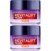 L'Or&eacute;al Paris Revitalift Filler Day Cream Filler and Anti-Wrinkle Facial Volumizing Treatment SPF 50 Protection with Long-Las