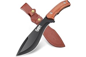 DRAGON RIOT Coltello da Caccia Lama Fissa,Coltello da Sopravvivenza Professionale con Manico in Legno, Coltello Bushcraft Full Tang, Coltello da Campeggio, Coltelli da Collezione