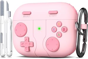 R-fun Skyddsfodral för AirPods Pro 3 (2025) med rengöringsset, klassisk handhållen spelkonsoldesign, mjukt silikonskyddsfodra