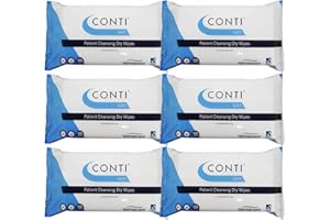 VERNACARE Conti Soft - Patient Cleansing Dry Wipes, Everyday Cleaning, Ideal For Sensitive Fragile Skin, Wipe Size 32cm x 30cm, 100 Wipes Per Pack - 6 Pack