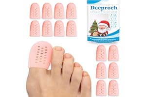 DECPROCH Zehenschutz Großer Zeh, 14 Stück Zehenkappen, Zehenschutz Silikon, Zehenschoner Zehenhauben Zehenkappe Gel, Ideal für Blasen, Zehennagelverlust, Lindert Reibungsschmerzen, Rosa