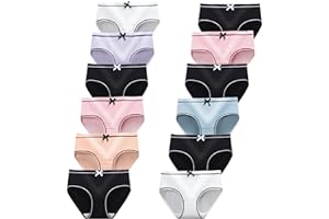 JackLoveBriefs Bragas Adolescente Algodón Bragas Cómodas y Suaves para 8-16 Años Pack de 12 Multicolor
