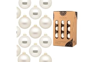 DecoLite: Christbaumkugeln aus Glas Ø 6 cm (30 Stück) - Champagner - matt/glänzend
