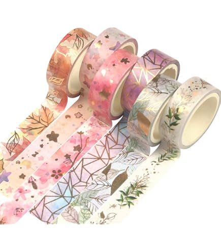 DOPENSPI 12 Rollen Glitzer Washi Tape Set – Buntes Metallic Dekoband Für Scrapbooking, DIY & Geschenke
