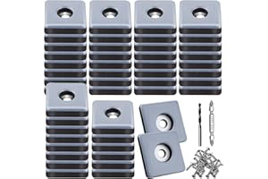 TXERFOLG 48PCS Feltrini in Teflon da avvitare 25 mm Pattini per Mobili Quadrati con 48 viti in acciaio inox 2 trapani PTFE Piedini in teflon per Mobili Protezione efficace dei vostri mobili sedie e pavimenti