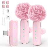Micr&oacute;fono Inal&aacute;mbrico Lavalier con Reducci&oacute;n de Ruido, Micr&oacute;fono de Solapa Compatible con iOS Android iPhone iPad, Micr&oacute;fono