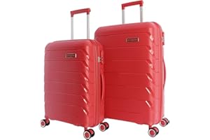 Don Algodon - Valigie da viaggio - Valigia Cabina 55x40x20 - Valigia da viaggio - Valigetta da cabina resistente - Trolley Bagagli per aereo resistente con 4 ruote a 360° e lucchetto, rosso, Set