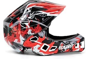 EULANT Casco Integral Niño,Casco de Patinaje para Chicos y Chicas,Casco con Cubierta Protectora Extraíble para Barbilla para BMX MTB Bicicleta Moto Scooter