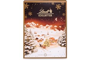 ‎LINDT Lindt Schokolade | Edelbitter Adventskalender 2025 | 250g | Adventskalender mit 24 süßen festlichen Überraschungen aus Edelbitterschokolade | Schokolade für die Weihnachtszeit