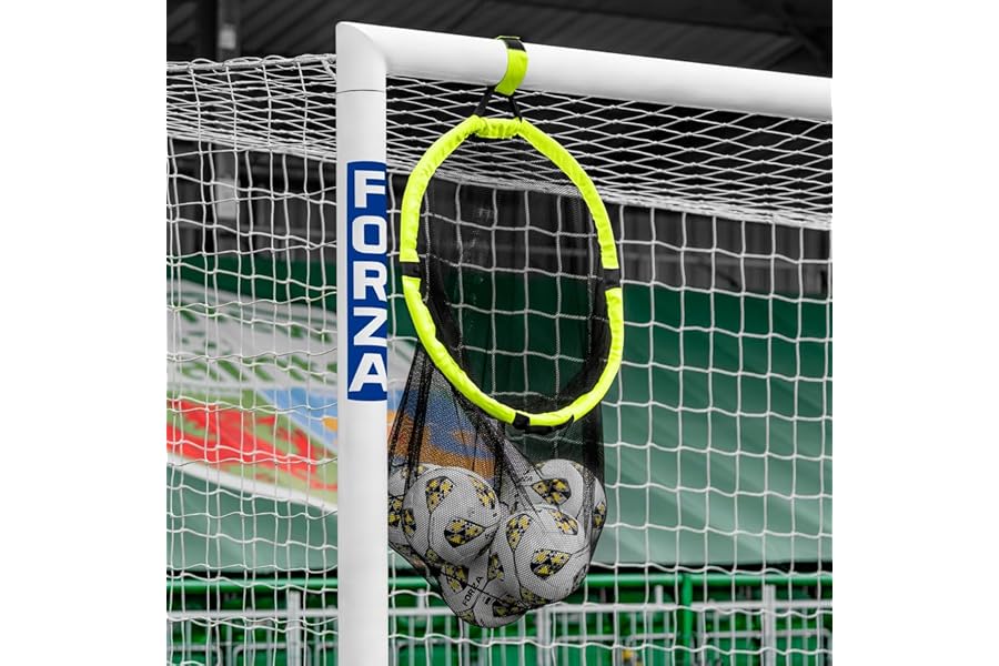 FORZA Football Target Net & Bag | 2-in-1 Storage & Goal Target for Training – 10 Ball Capacity - Durable & Easy to Attach