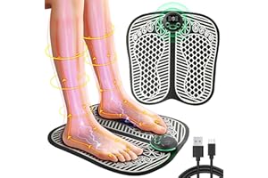 LORSOU Electronic Feet Massagers for Pain and Circulation,EMS Foot Massager Electric Massage Mat Folding Muscle Stimulatior Massage Mat,8 Modes 19 Intensities,USB Rechargeable