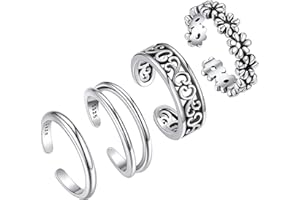 Silvora Pierścionki na palce ze srebra wysokiej próby dla kobiet, otwarta opaska na palce u stóp, biżuteria z delikatnym opakowaniem