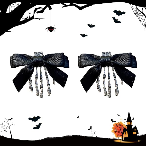 Strass Skelett Haarspangen – Gruselige Haarnadeln Für Halloween – Perfekt Für Kostüme & Partys (2 Stück)
