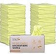 PARAGON Mirofibre 50 Reusable Wipes, Pack of 50, Cloth Size:30 x 30cm, Lint Free, Car Cleaning, Window & Glass, Dusting, Multipurpose, Premium Quality, FREE storage box, Yellow